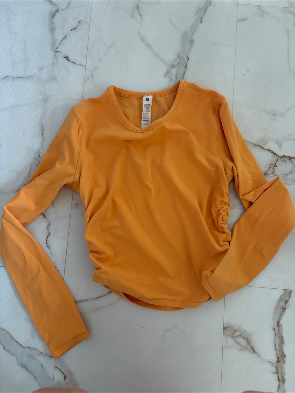 lululemon athletica Long-Sleeve Side-Ruched Top - Orange